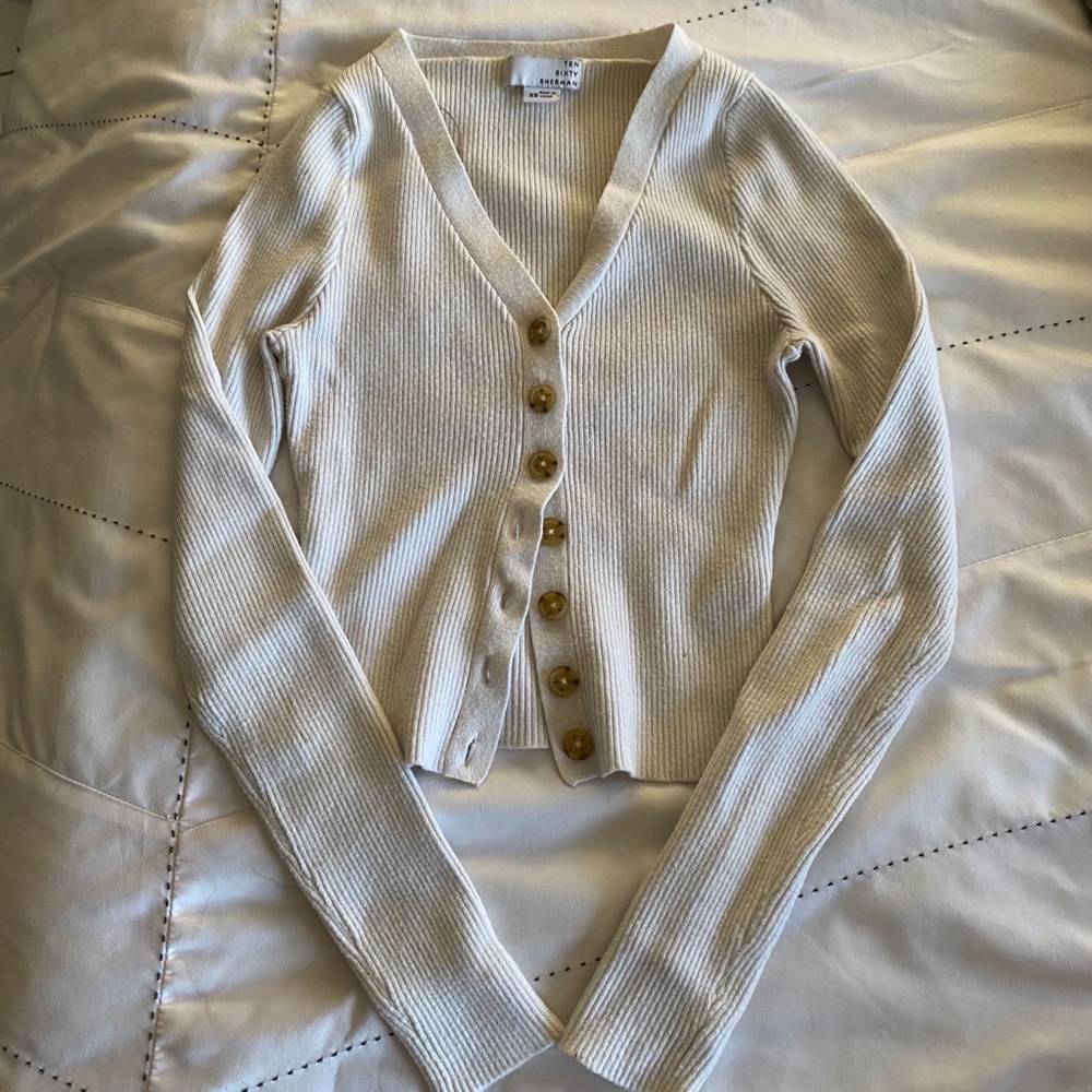 nordstrom brand cream button up sweater